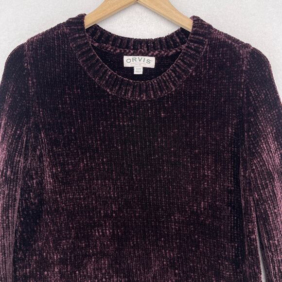 ORVIS Sweater Womens S Plush Soft Cozy Chenille Pullover Jumper Plum Purple - Picture 5 of 14